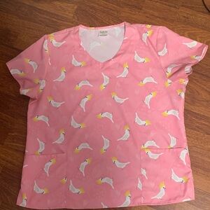 Pink Cockatoo Print Women's Top